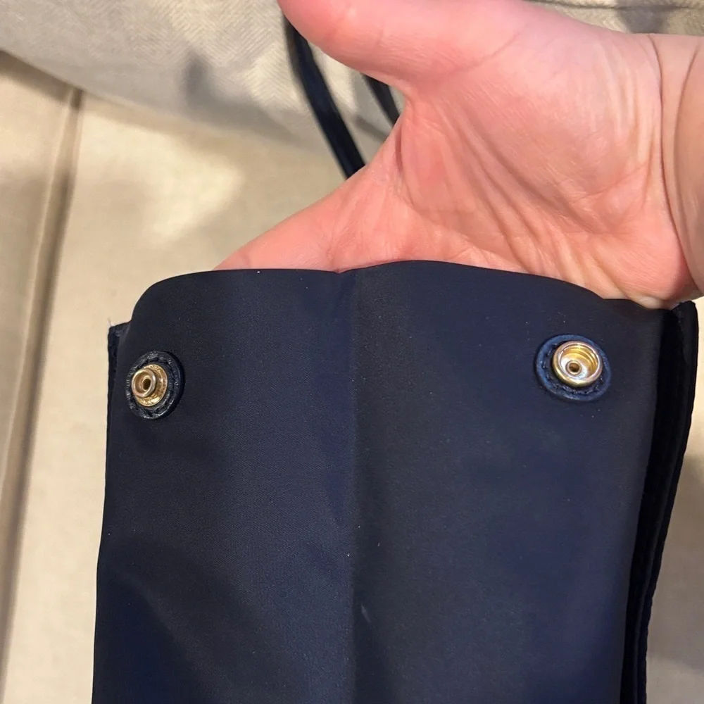 Tory Burch Navy Tote Bag with Logo